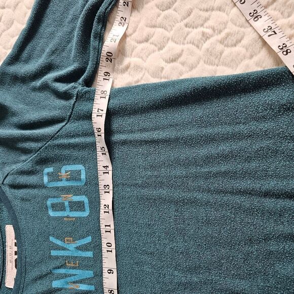 Victoria's Secret PINK teal long sleeved sweatshirt XS extra small - Picture 5 of 11